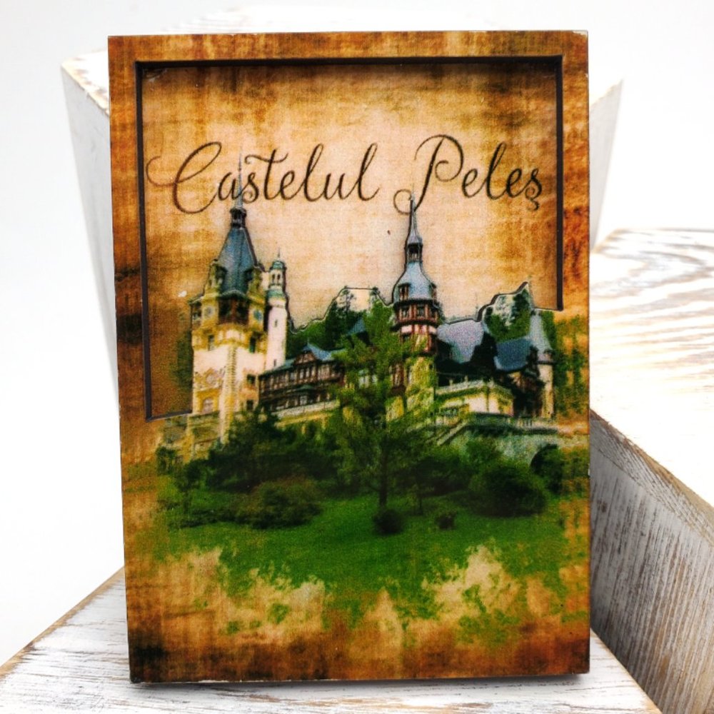 Peles Castle Travel Magnet Romania Wood Souvenir Fridge Decor Castelul Peles‎ 3D